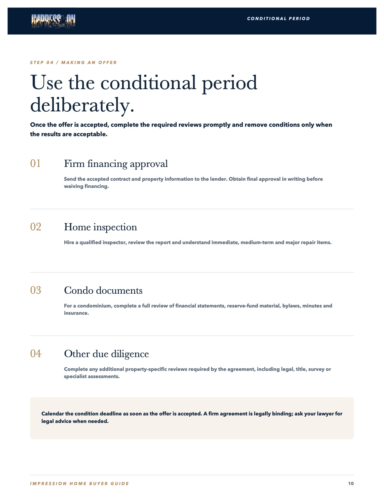 Build the offer—and prepare for possession. page preview
