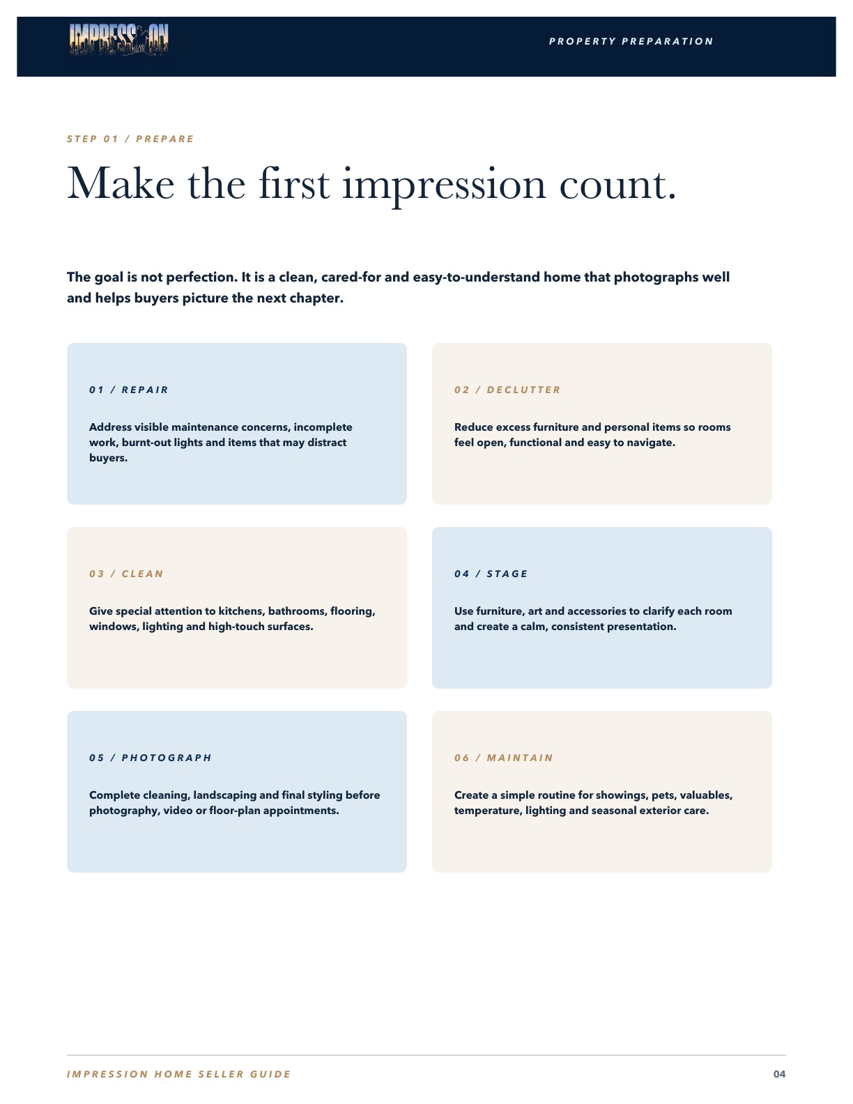 Make the first impression count. page preview