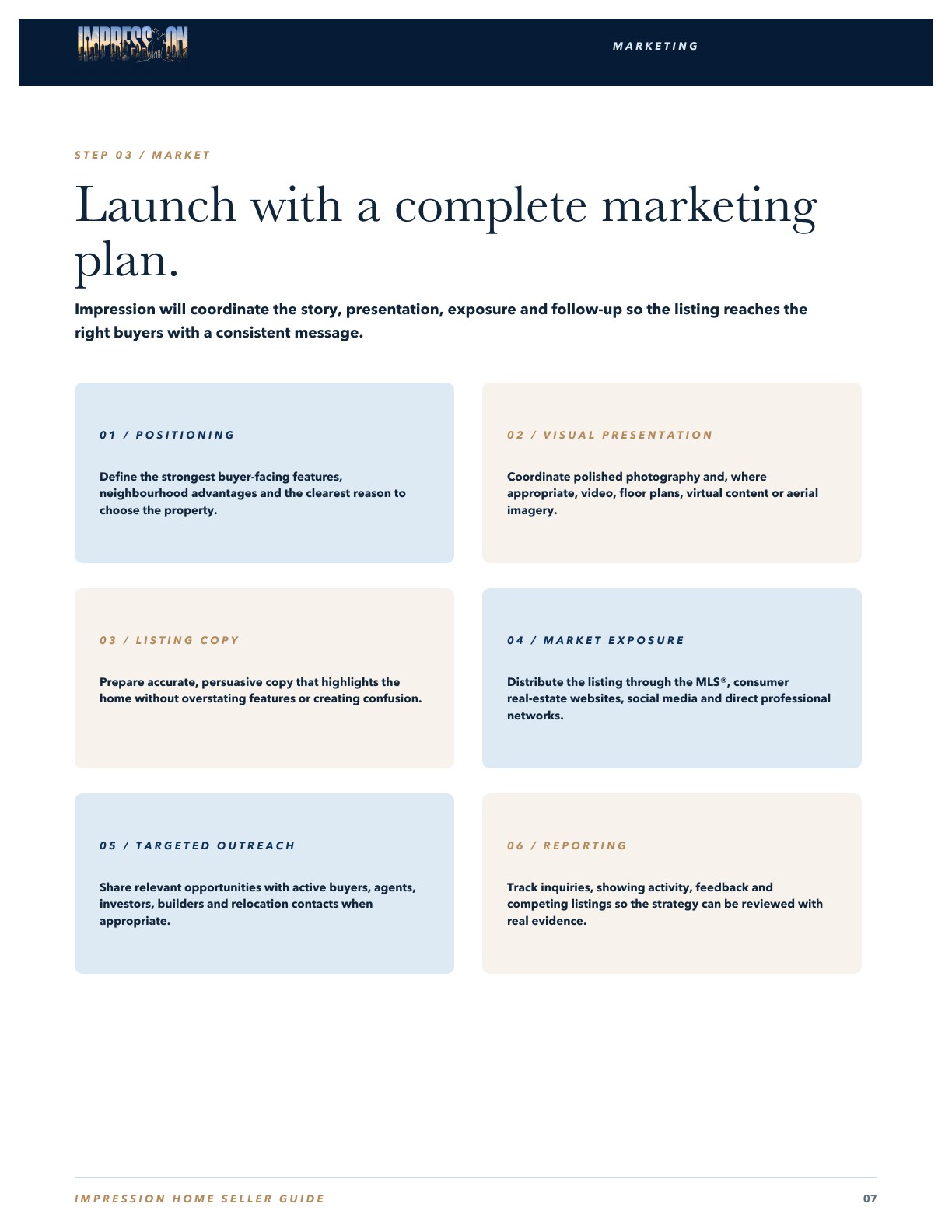Launch with a complete marketing plan. page preview