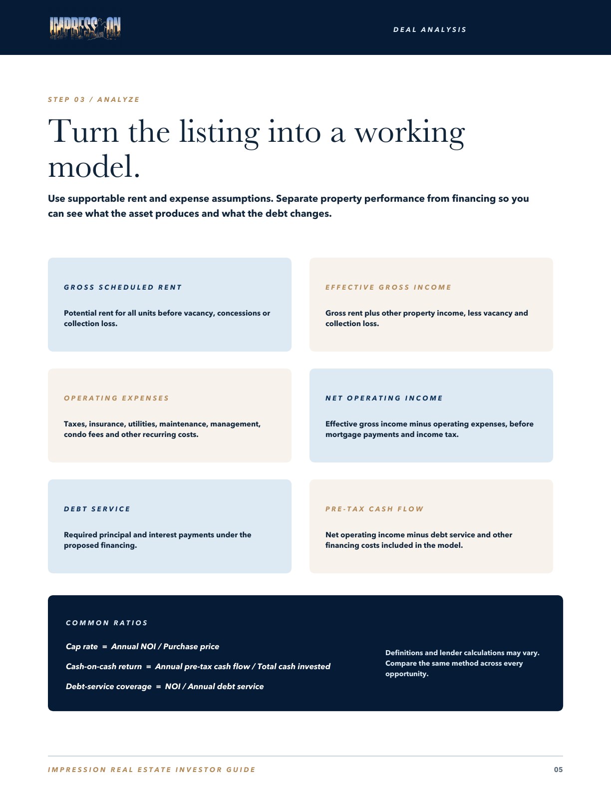Finance the downside—and model the deal. page preview